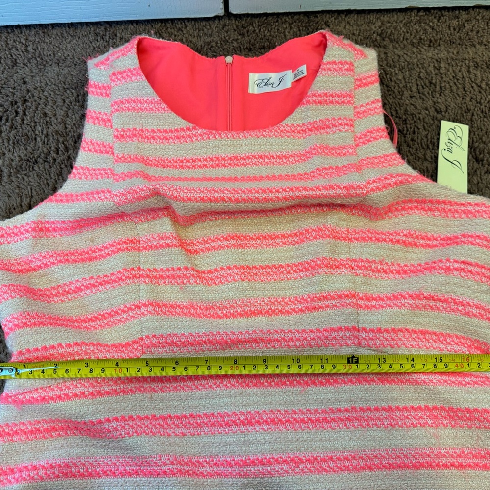 Eliza J Neon Pink Tweed Sheath Dress Barbiecore Sleeveless 12 14 L NEW $138 - Picture 8 of 12